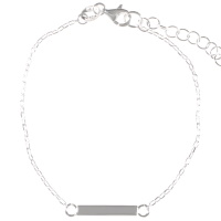 Bracelet composé d'une chaîne et d'une barre bombée en argent 925/000. Fermoir mousqueton avec 2.5 cm de rallonge.