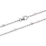 Collier chaîne boules en argent 925/000 rhodié.