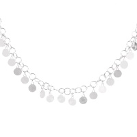 Collier composé d'une chaîne avec pampilles rondes en argent 925/000 rhodié. Fermoir mousqueton avec 2.5 cm de rallonge.