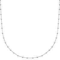 Collier chaîne avec boules en argent 925/000 rhodié. Fermoir mousqueton avec 3 cm de rallonge.