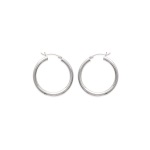 Boucles d'oreilles créoles en argent 925/000. Fil rond.