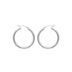 Boucles d'oreilles créoles en argent 925/000. Fil rond.