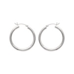 Boucles d'oreilles créoles en argent 925/000. Fil rond.