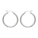 Boucles d'oreilles créoles en argent 925/000. Fil rond.