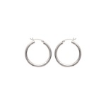 Boucles d'oreilles créoles en argent 925/000. Fil rond.