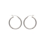 Boucles d'oreilles créoles en argent 925/000. Fil rond.