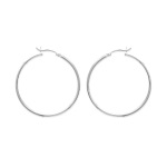 Boucles d'oreilles créoles en argent 925/000. Fil rond.