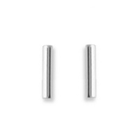 Boucles d'oreilles barres cylindriques en argent 925/000 rhodié.