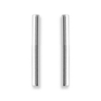 Boucles d'oreilles barres cylindriques en argent 925/000 rhodié.