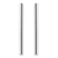 Boucles d'oreilles barres cylindriques en argent 925/000 rhodié.