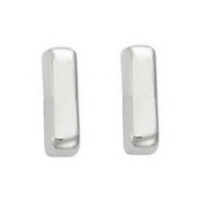 Boucles d'oreilles barres carré en argent 925/000 rhodié.