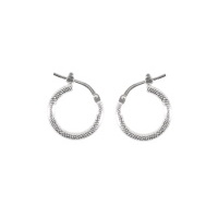 Boucles d'oreilles créoles en argent 925/000 rhodié.