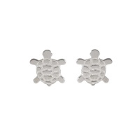 Boucles d'oreilles puces en forme de tortue en argent 925/000.