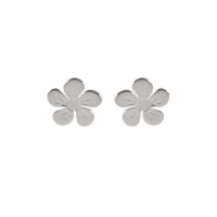Boucles d'oreilles puces en forme de fleur en argent 925/000.