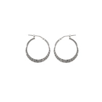 Boucles d'oreilles créoles martelée en argent 925/000.