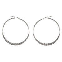 Boucles d'oreilles créoles martelée en argent 925/000.