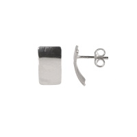 Boucles d'oreilles pendantes de forme rectangulaire courbée en argent 925/000.