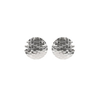 Boucles d'oreilles rondes effet martelé en argent 925/000.