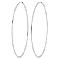 Boucles d'oreilles créoles fil rond en argent 925/000.