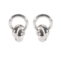 Boucles d'oreilles pendantes composées de cercles entrelacés en argent 925/000.