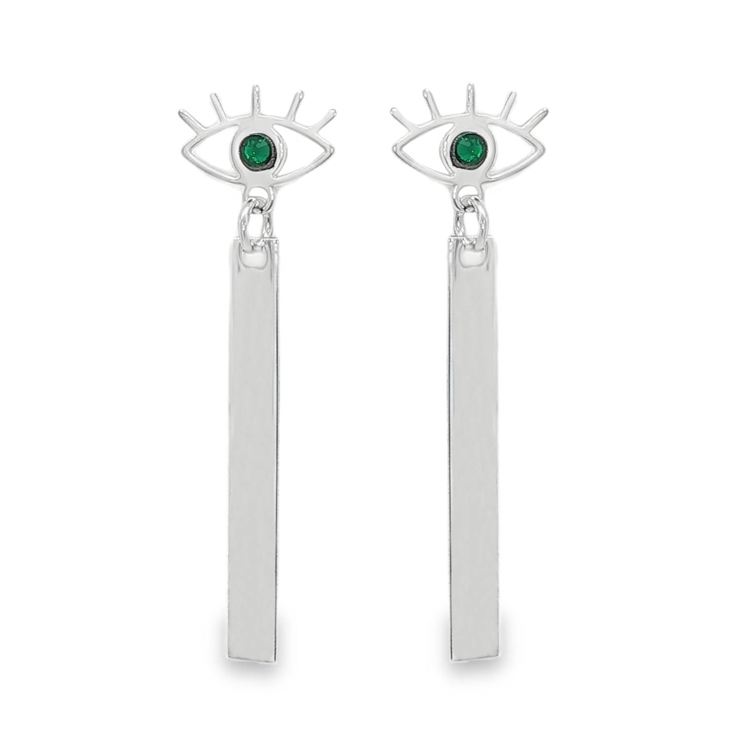 Ces boucles d'oreilles pendantes en argent 925/000 présentent un design captivant avec un œil orné d'un oxyde de zirconium vert rond taillé en cabochon.<br/>Leur style unique ajoute une touche d'élégance mystique à toute tenue, parfait pour ceux qui cherchent à exprimer leur individualité. Oeil Oeil de Turquie Adolescent Adulte Femme Fille Indémodable Symboles Ces boucles d'oreilles pendantes en argent 925/000 présentent un design captivant avec un œil orné d'un oxyde de zirconium vert rond taillé en cabochon.<br/>Leur style unique ajoute une touche d'élégance mystique à toute tenue, parfait pour ceux qui cherchent à exprimer leur individualité. Oeil Oeil de Turquie Adolescent Adulte Femme Fille Indémodable Symboles