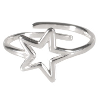 Bague en forme d'étoile en argent 925/000. Taille ajustable.