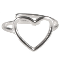 Bague en forme de coeur en argent 925/000. Taille ajustable.