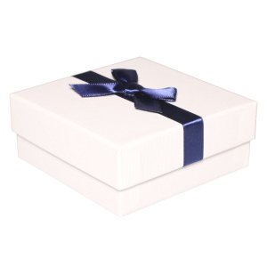 Boîte cadeau écrin pour parure ou bracelet jonc avec un nœud papillon.