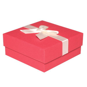 Boîte cadeau écrin pour parure ou bracelet jonc avec un nœud papillon.