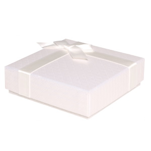 Boîte cadeau écrin pour parure ou bracelet jonc avec un nœud papillon.