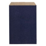 Pochette cadeau en papier kraft bleu avec rabat.