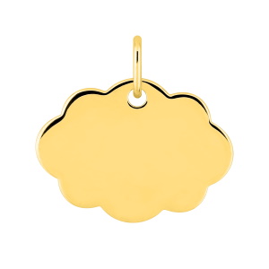 Magnifique pendentif en forme de nuage en plaqué or jaune 18 carats.