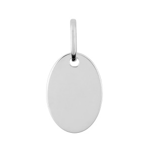 Pendentif ovale en argent 925/000 rhodié.