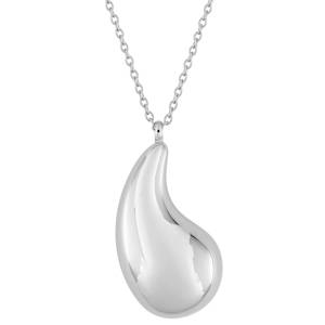 Ce collier en acier argenté massif avec pendentif est une pièce élégante et intemporelle. La chaîne délicate met en valeur le pendentif au design fluide et moderne. Parfait pour ajouter une touche de sophistication discrète à votre style. Fermoir mousqueton avec 5 cm de rallonge.