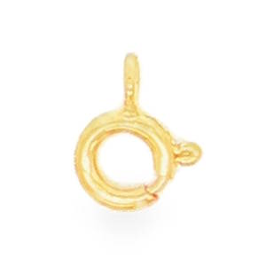 Ce fermoir à ressort, communément appelé fermoir bouée en raison de sa forme circulaire caractéristique, est un indispensable de la création de bijoux. Alliant sécurité et esthétique, il apporte une finition soignée et lumineuse à vos colliers et bracelets. Une forme ronde épurée qui s'intègre parfaitement à tous les styles de bijoux, des plus fins aux plus classiques. Équipé d'un ressort interne fiable, actionné par une petite tirette latérale pour une manipulation aisée et une fermeture sécurisée. Réalisé avec une finition en plaqué or 18 carats, offrant l'éclat luxueux de l'or véritable tout en garantissant une excellente durabilité. Doté d'un petit anneau de fixation (oeillet) pour être facilement relié à une chaîne, un cordon ou un fil de perles.