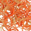 Lot de 200 élastiques en silicone bicolore orange/jaune, 1 crochet et 12 fermoirs pour Loom Bands.