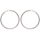 Grandes boucles d'oreilles créoles en acier argenté. Créoles Rond  Adolescent Adulte Femme Fille Indémodable 