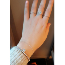 Bracelet maille gourmette diamantée en argent 925/000 avec fermoir mousqueton.  Adulte Femme Indémodable 
