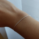 Bracelet maille gourmette diamantée en argent 925/000 avec fermoir mousqueton.  Adulte Femme Indémodable 