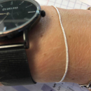 Bracelet maille gourmette diamantée en argent 925/000 avec fermoir mousqueton.  Adulte Femme Indémodable 