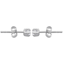 Boucles d'oreilles en argent 925/000 rhodié et oxyde de zirconium. Puce Rond  Adulte Enfant Femme Fille Garçon Homme Indémodable Mixte 