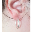 Boucles d'oreilles créoles en argent 925/000.<br/>Fil rond. Créoles Rond  Adulte Femme Indémodable 