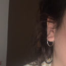 Boucles d'oreilles créoles en argent 925/000.<br/>Fil rond. Créoles Rond  Adulte Femme Indémodable 