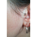 Boucles d'oreilles créoles en argent 925/000.<br/>Fil rond. Créoles Rond  Adulte Femme Indémodable 