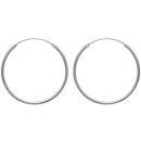 Boucles d'oreilles créoles en argent 925/000.<br/>Fil rond. Créoles Rond  Adulte Femme Indémodable 