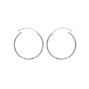 Boucles d'oreilles créoles en argent 925/000.<br/>Fil rond. Créoles Rond  Adulte Femme Indémodable 