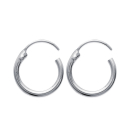 Boucles d'oreilles créoles en argent 925/000.<br/>Fil rond. Créoles Rond  Adulte Femme Indémodable 