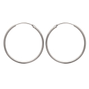 Boucles d'oreilles créoles en argent 925/000.<br/>Fil rond. Créoles Rond  Adulte Femme Indémodable 