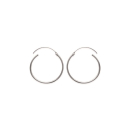 Boucles d'oreilles créoles en argent 925/000.<br/>Fil rond. Créoles Rond  Adulte Femme Indémodable 