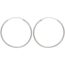 Boucles d'oreilles créoles en argent 925/000.<br/>Fil rond. Créoles Rond  Adulte Femme Indémodable 